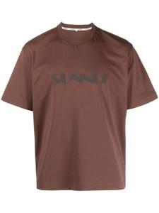 Sunnei футболка с логотипом, коричневый