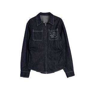 ELLE Рубашка Women's Denim Blue Lapel Moderate