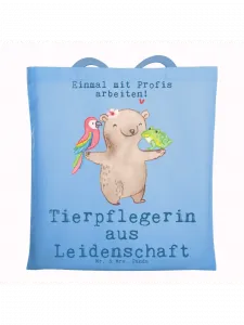 Сумка для переноски Mr & Mrs Panda Tierpflegerin Leidenschaft, небесно-синий