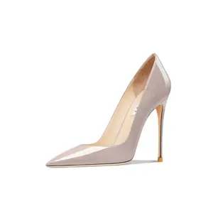 Тонкие каблуки Женские Серые Suyymakk, Серый Лакированная Кожа