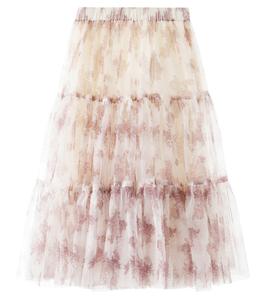 Юбка из тюля с узором "toile de jouy" Mary Jane C'era Una Volta, Cream/Pink Toile De Jouy