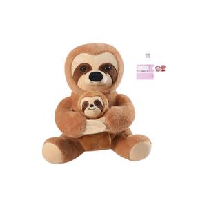 Плюшевая кукла мама и детеныш ленивца высота 20см/30см AOLETU, светло-коричневый