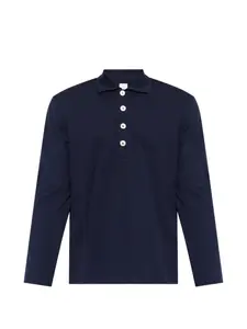 Рубашка-поло с длинными рукавами на пуговицах Eleventy, синий