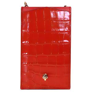 Alexander McQueen Красный чехол для телефона из телячьей кожи для женщин