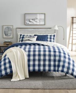 Комплект постельного белья Lakehouse Plaid из 3 предметов, размер Twin Eddie Bauer, синий