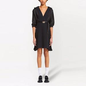 Платье с длинными рукавами женское черное Prada