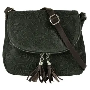 Сумка через плечо Samantha Look, натуральная кожа, производство Италия, зеленый