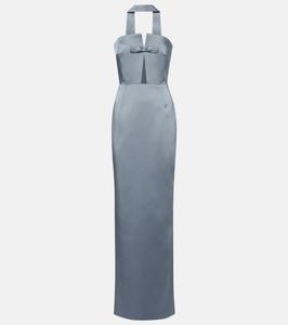 Корсетное платье из сатина с декоративным бантом The New Arrivals Ilkyaz Ozel, светло-синий