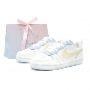 Court Borough 2 Milk Cloud Bowknot, Crafted By Kung Fu Rabbit Кожаная подкладка Устойчивость к истиранию Противоскользящая Nike, желтый