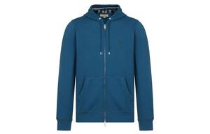 Толстовка на молнии с капюшоном в клетку Burberry Clarendon, синяя, цвет Blue