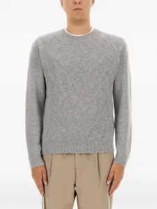 Свитер с узором Herno, серый