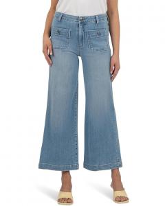 Джинсы KUT from the Kloth Meg High Rise Wide Leg With Patch Pockets, цвет Assertive