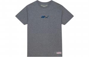 Mitchell Ness Мужская футболка серого цвета с круглым вырезом, умеренно прямой крой