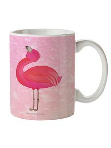 Кружка Фламинго Прайд, без слов, акварельно-розовая Mr. & Mrs. Panda