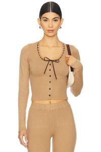 X bella hadid техасский вязаный кардиган Frankies Bikinis, caramel