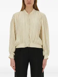 Полосатая куртка с объемными рукавами Alysi, нейтральный