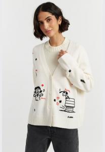 Кардиган CHINTI & PARKER SNOOPY PEANUTS EMBROIDERED ARGYLE, Cream/Beige