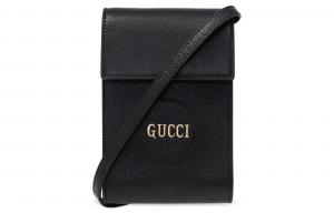 Кожаная мужская сумка-кроссбоди через плечо черная GUCCI