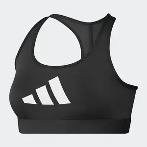 Женский спортивный топ с большим логотипом Adidas Powerreact, черный