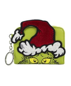 Женский кошелек с 3D-изображением лица Гринча и застежкой-молнией The Grinch, Green