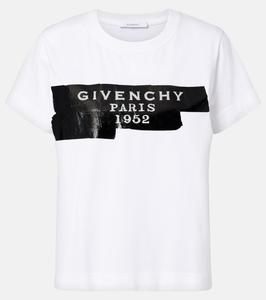 Футболка из хлопкового джерси с потертостями и принтом Givenchy, белый