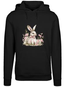 Толстовка F4NT4STIC Niedlicher Osterhase mit Blumen, Black