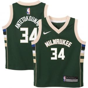 Джерси Nike Giannis Antetokounmpo Green Milwaukee Bucks Swingman Player для малышей — Icon Edition, цвет Buk Green