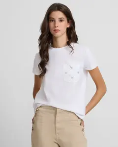 Женская футболка с карманом белая Silbon, белый