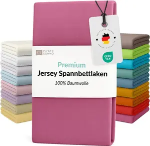 Простыня на резинке Mako Jersey 90x200 - 100x200 из 100% хлопка, розового цвета Carpe Sonno