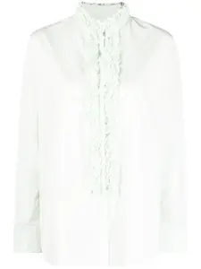 Блузка с оборками JIL SANDER, зеленый