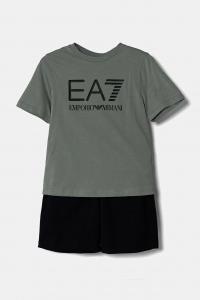Детский комплект из хлопка Ea7 Emporio Armani, зеленый
