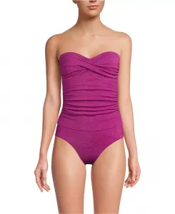Женский топ-бандо бикини Shine Wrap с запахом Lands' End, фиолетовый