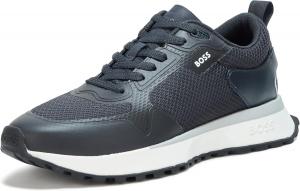 Кроссовки BOSS для мужчин с большой логотипной вставкой и комбинированной сеткой на шнуровке, Anchors Aweigh Blue