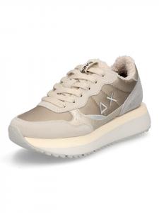 Кроссовки Big Ally Teddy Fur бежево-золотистого цвета Sun68