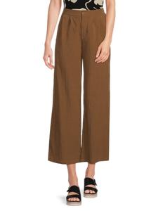 Укороченные брюки со складками и широкими штанинами Wdny, цвет Cognac