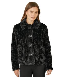 Женская куртка из искусственного меха с текстурой Yumi, Black