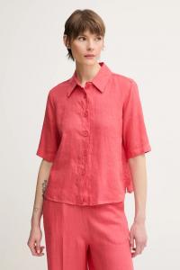 Льняная рубашка United Colors Of Benetton, красный