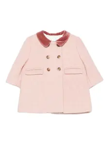 Пальто с узором в елочку Bonpoint, розовый