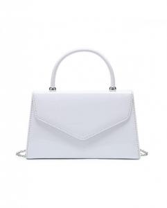 Лакированный клатч с верхней ручкой JFY, белый