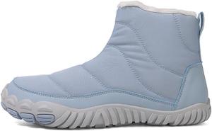 Зимние ботинки для пеших прогулок и походов для мужчин и женщин, с открытой колодкой, широким носком, водонепроницаемые, на молнии, кроссовки-ботинки для активного отдыха и прогулок на открытом воздухе Hhhchpm, синий