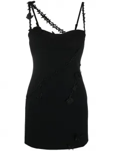 Платье мини с цветочной аппликацией Blumarine, черный