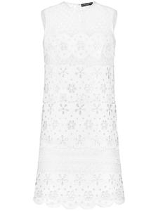 Dolce & Gabbana сетчатое платье мини с вышивкой, белый