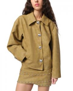 Укороченная куртка из искусственной кожи Indio Apparis, коричневый