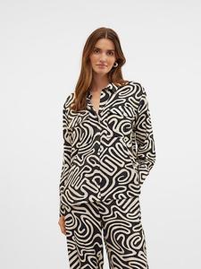 Блузка Vero Moda, черный/бежевый
