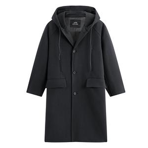 PEACEBIRD MEN Пальто мужское Lava Smoke Gray 1 с капюшоном, умеренное