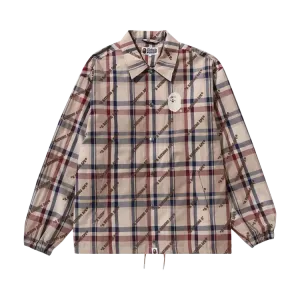 Куртка BAPE Logo Check Pattern Coach 'Beige', кремовый