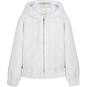 MICHAEL KORS Белое пальто с бархатистой текстурой, White