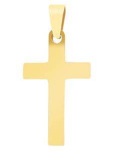 Adeliás Кулон унисекс - крест из нержавеющей стали с золотым покрытием