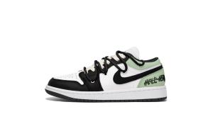 Кроссовки Air Jordan 1 Vintage Basketball Shoes Men Low-top Black/White/Green, зеленый