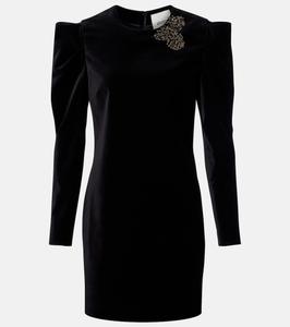 Мини-платье Danee из бархата с декором Isabel Marant, черный